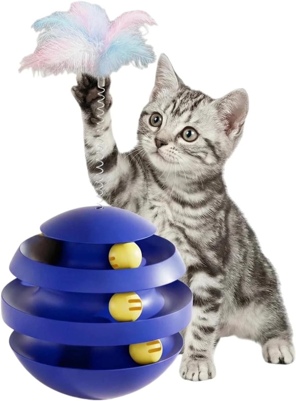 3‑in‑1 Spinning Feather & Rolling Cat Toy