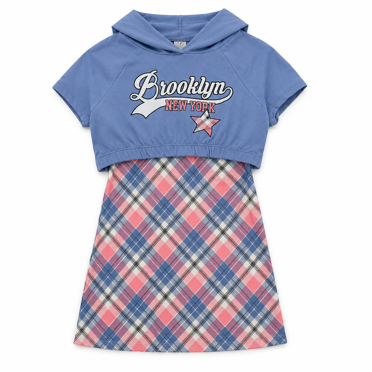 Sweet Butterfly Girls 2-Piece Plaid Dress Set, Size 7/8