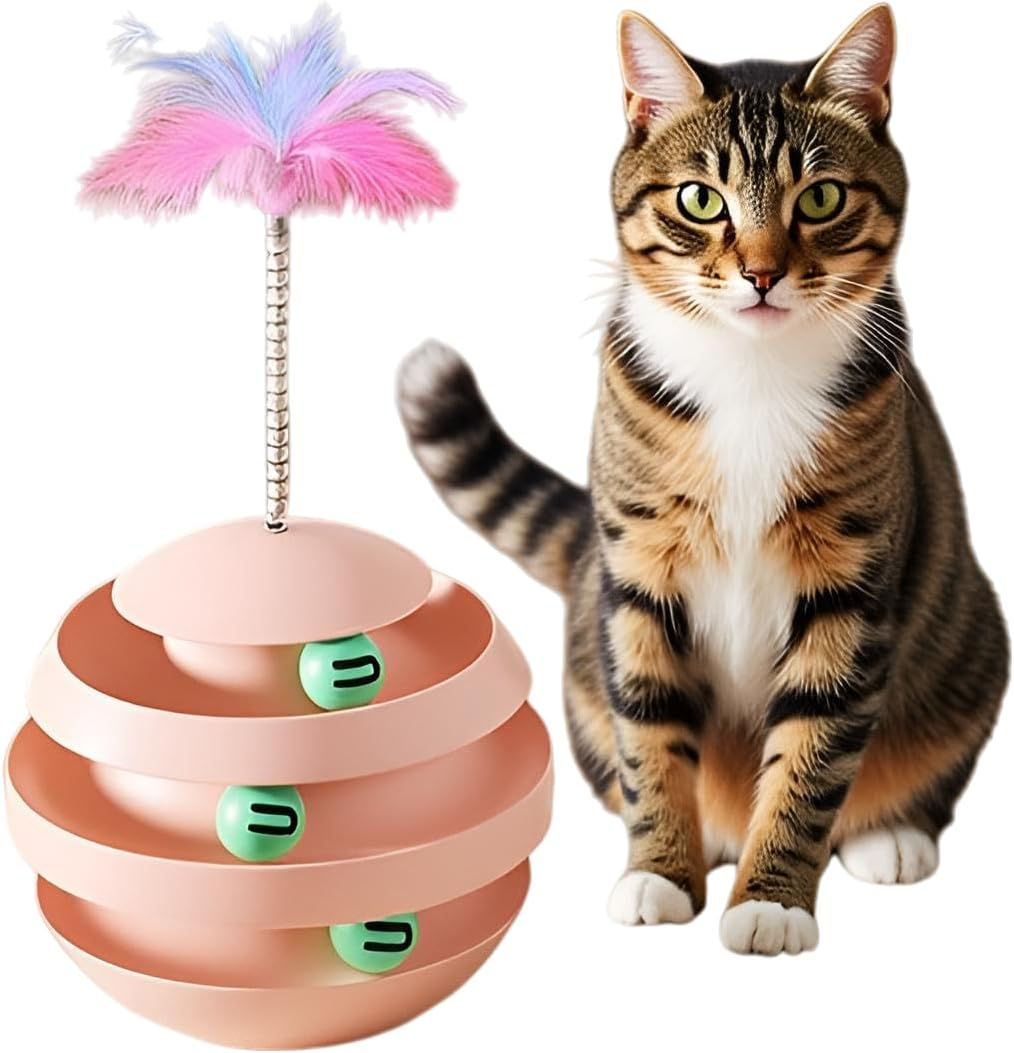 3‑in‑1 Spinning Feather & Rolling Cat Toy