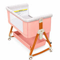 B3-in-1 Portable Baby Bedside Bassinet & Foldable Crib