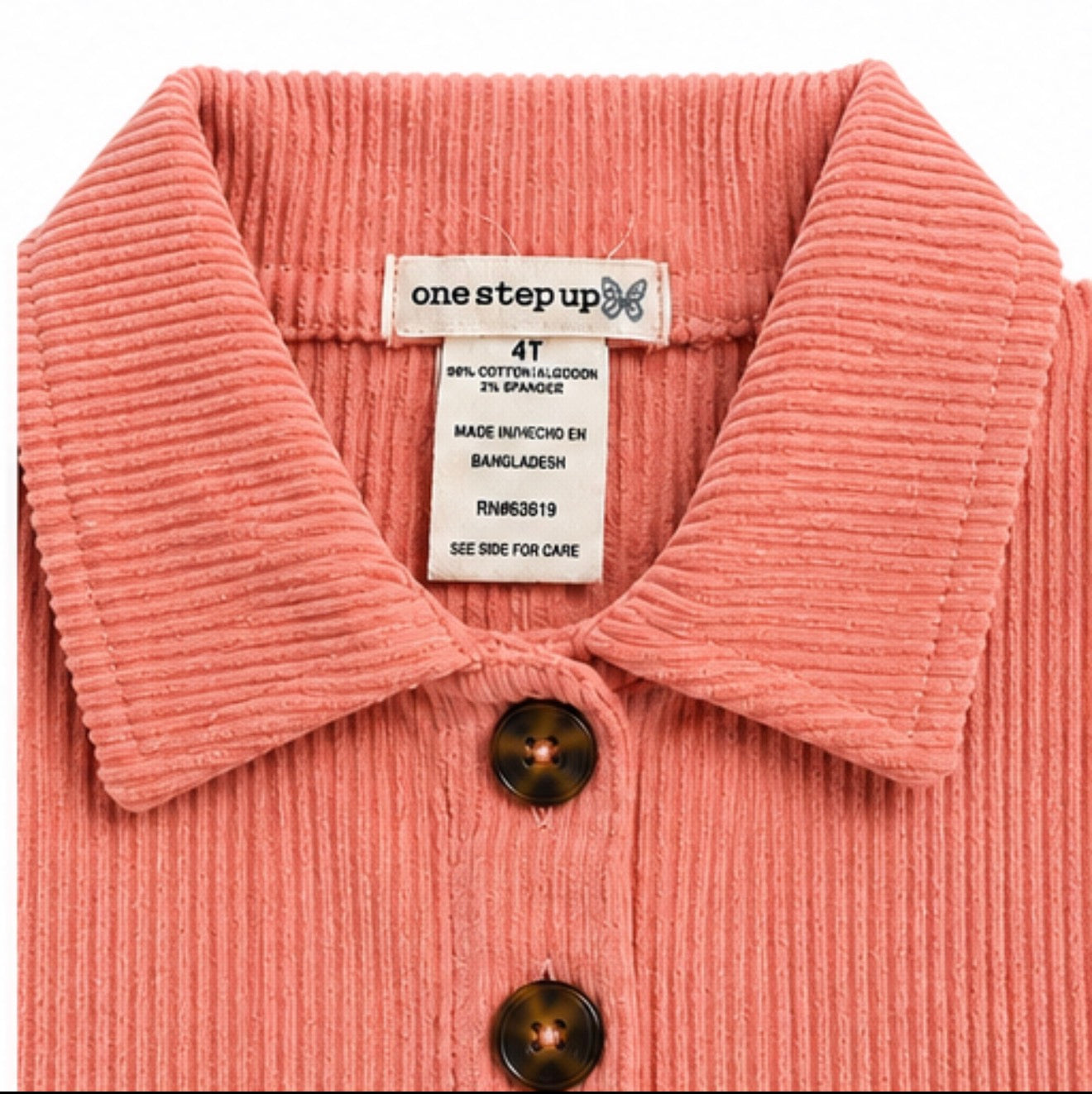 One Step Up Girls Long Sleeve Corduroy Dress – Size 4T