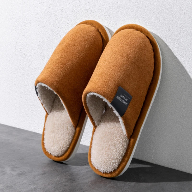 Men's Winter Warm House Slippers – Soft Non-Slip Indoor Shoes