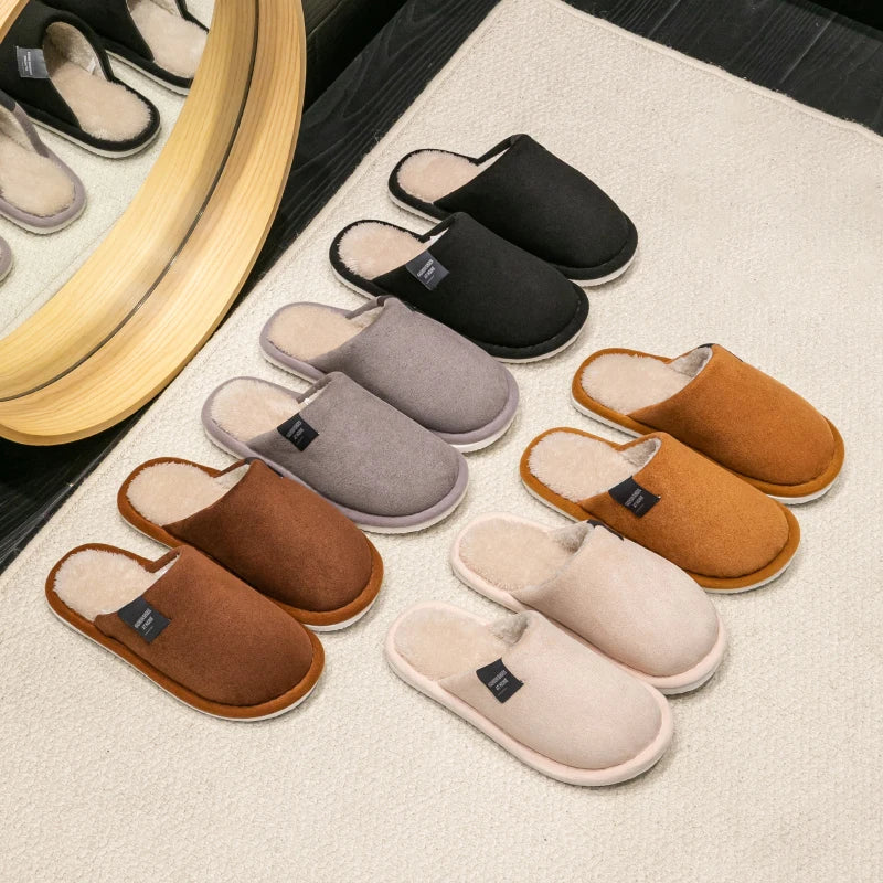 Men's Winter Warm House Slippers – Soft Non-Slip Indoor Shoes