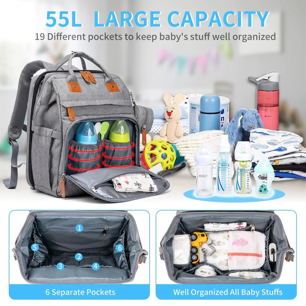 Large Capacity Baby Diaper Bag Backpack with Changing Pad