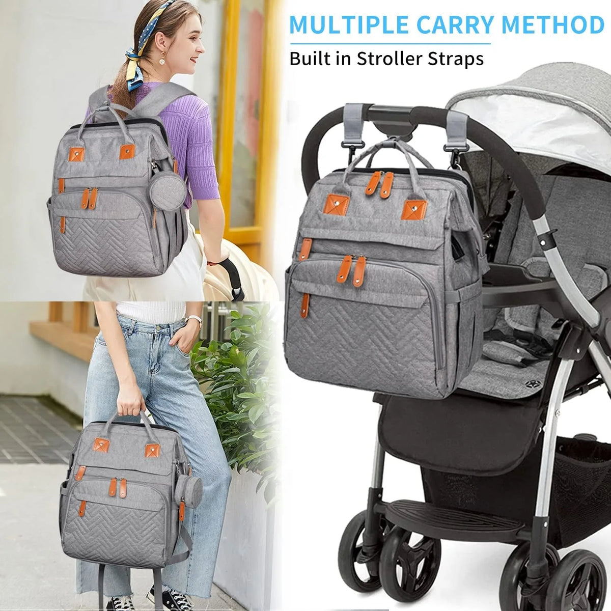 Large Capacity Baby Diaper Bag Backpack with Changing Pad