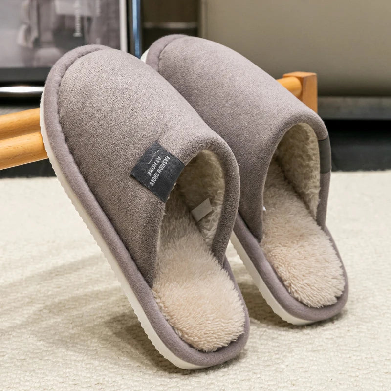 Men's Winter Warm House Slippers – Soft Non-Slip Indoor Shoes