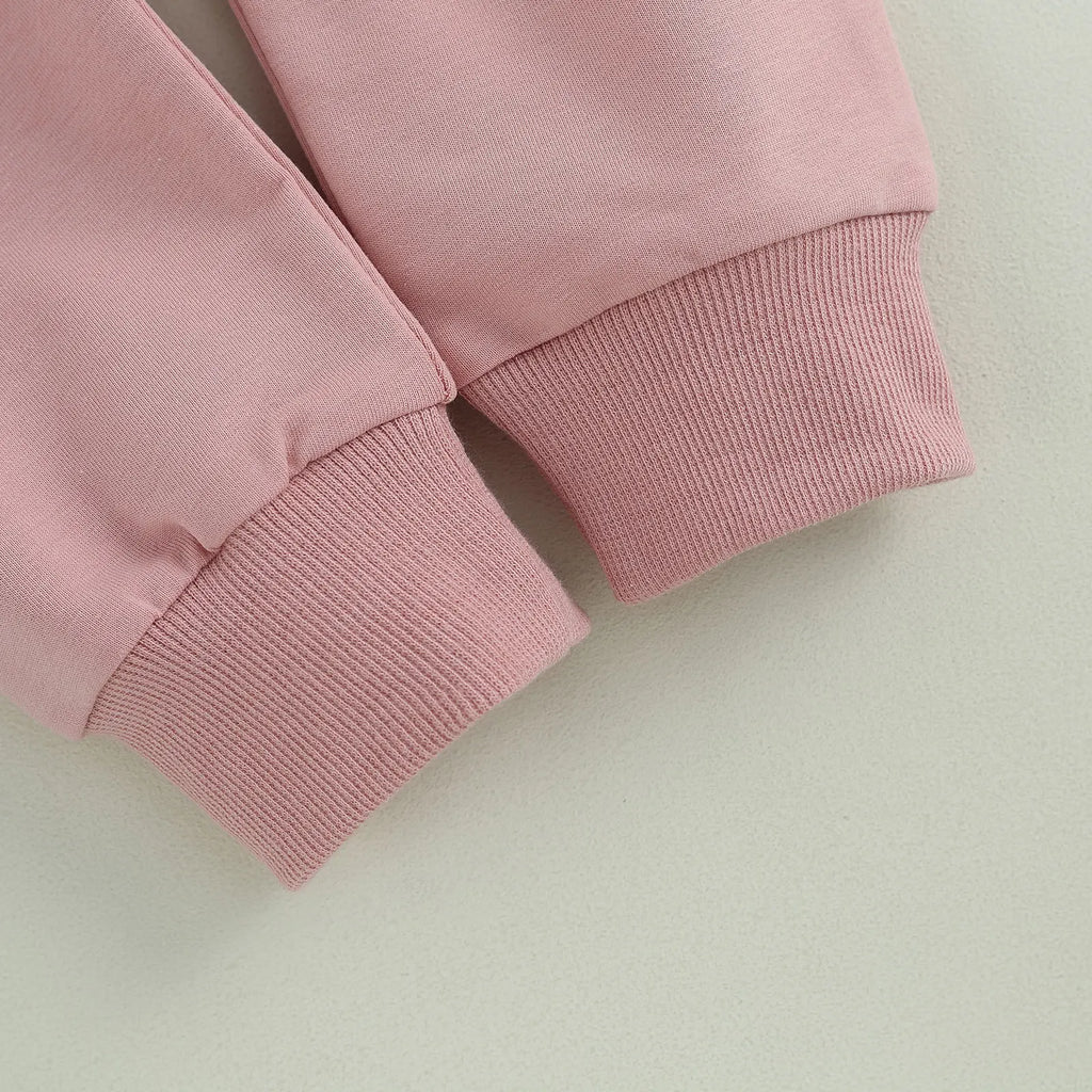 Citgeett Autumn Toddler Baby Girls Outfit Letters Print Long Sleeve Crew Neck Sweatshirt Elastic Waist Pants Fall Clothes