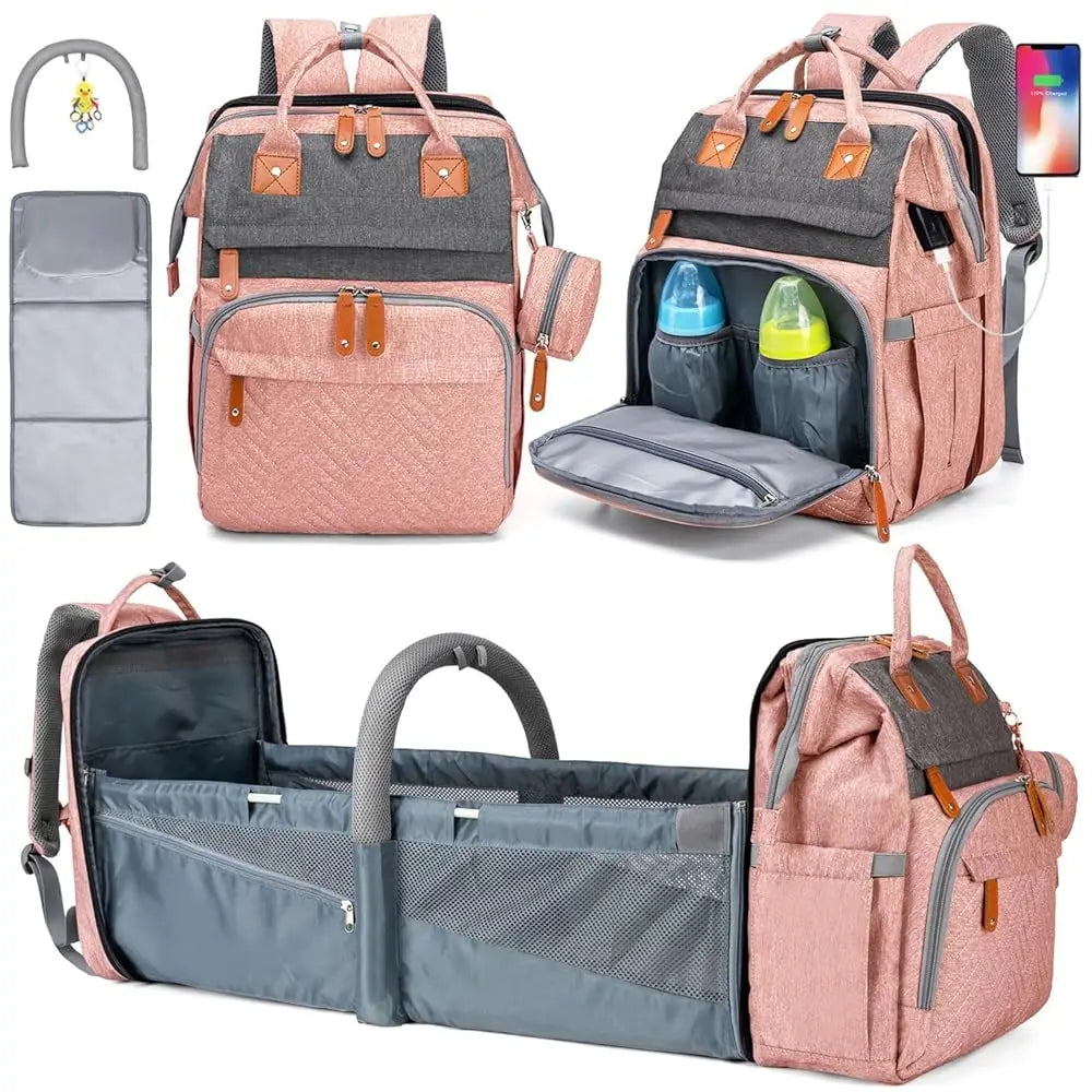 Large Capacity Baby Diaper Bag Backpack with Changing Pad