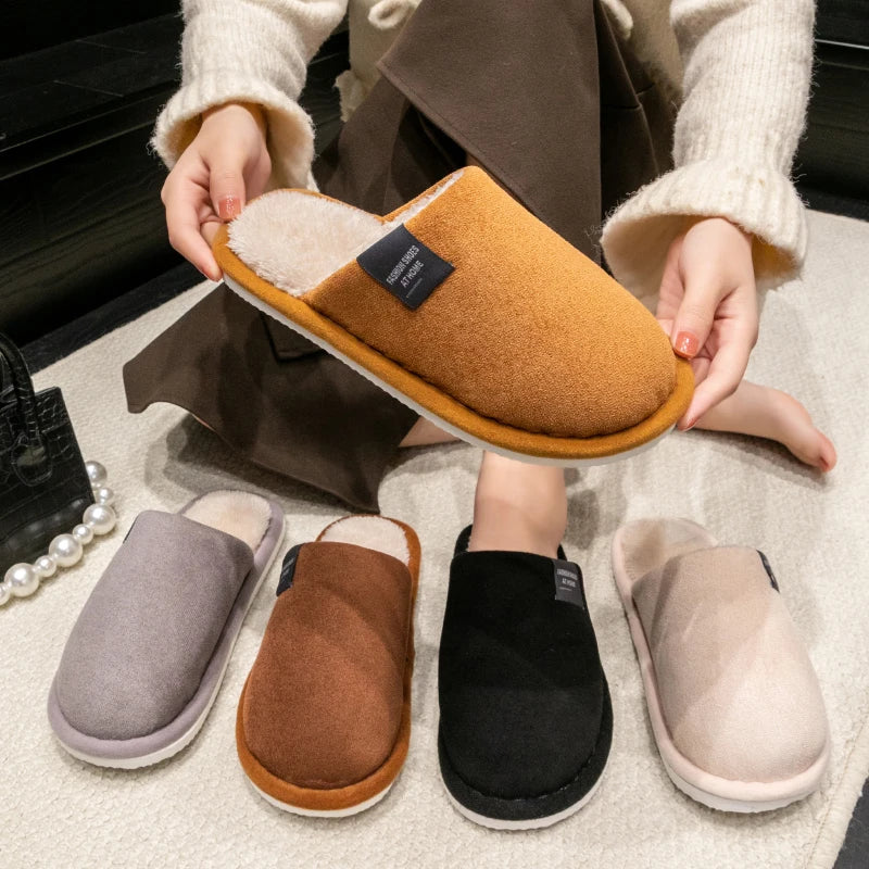 Men's Winter Warm House Slippers – Soft Non-Slip Indoor Shoes