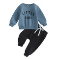 Toddler Boys Fall Outfit Set – Letter Print Sweatshirt & Pants