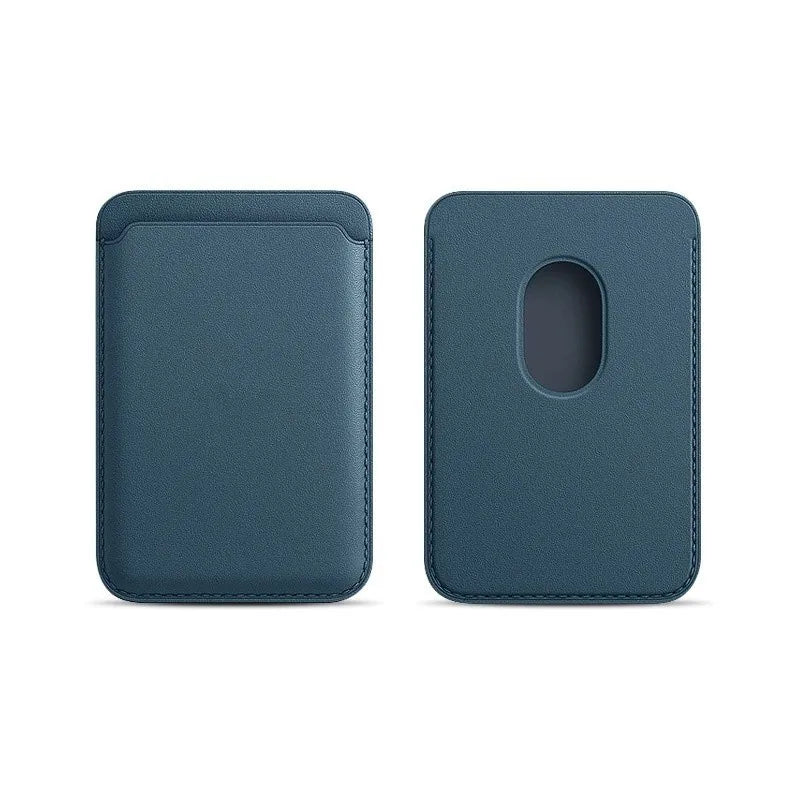 Magnetic Leather Card Sleeve Card holder for Phone 17 16 15 14 13 12, Men & Women Adhesive Back Case, Portable Card Pocket Cover