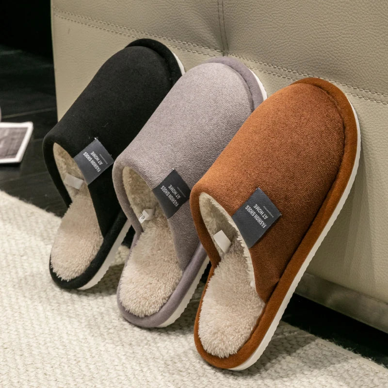 Men's Winter Warm House Slippers – Soft Non-Slip Indoor Shoes