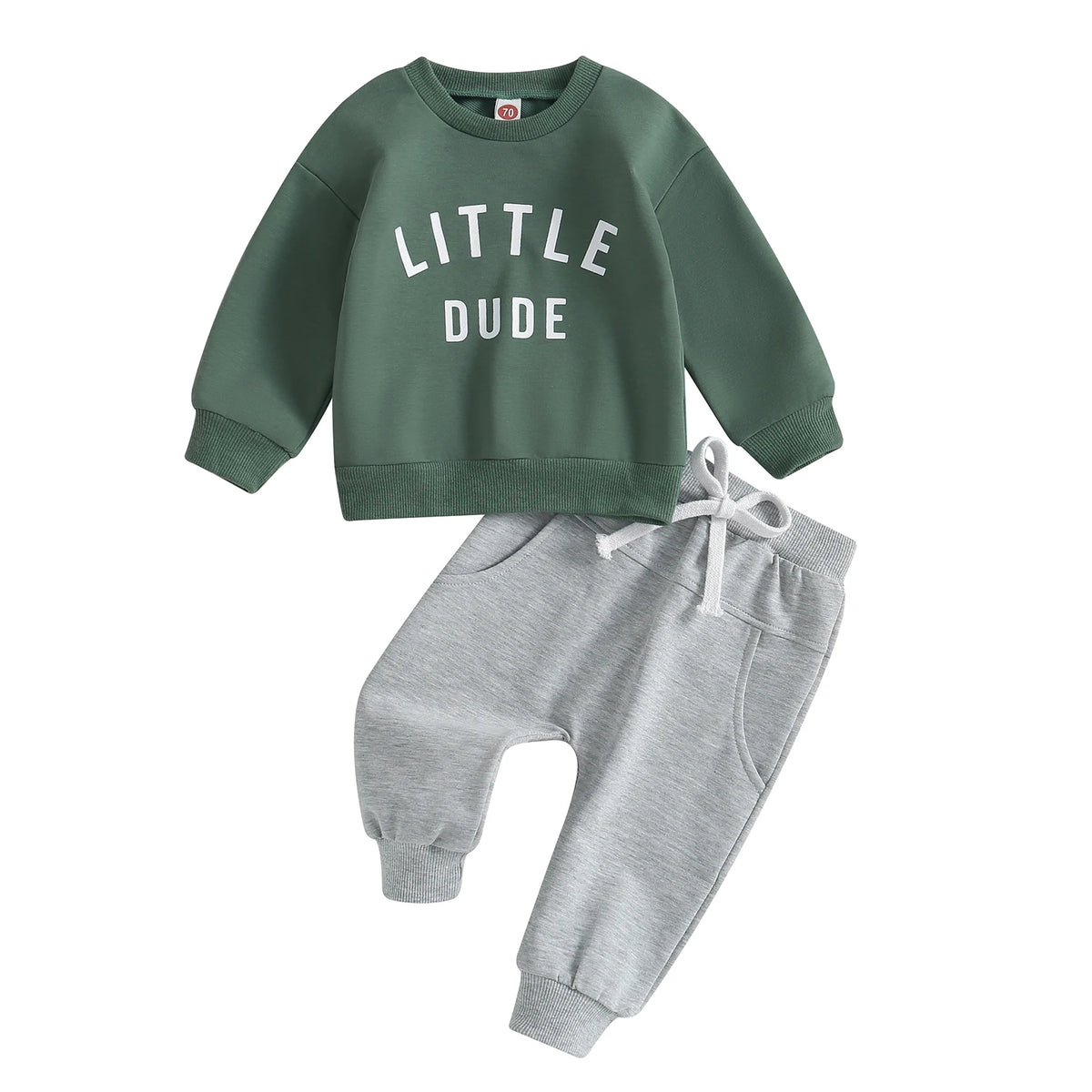 Toddler Boys Fall Outfit Set – Letter Print Sweatshirt & Pants