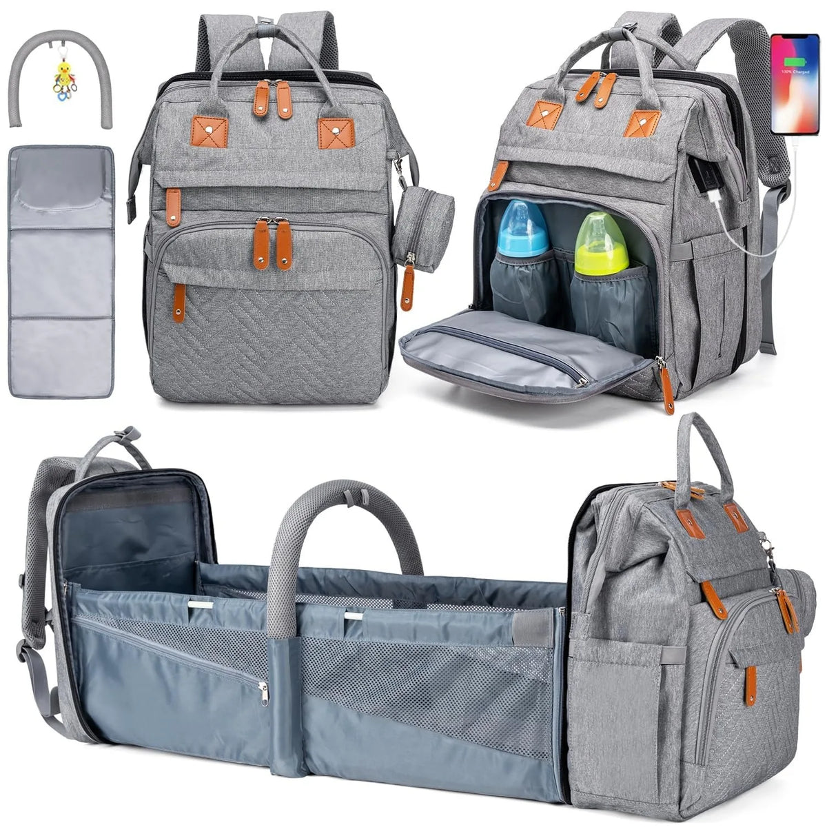 Large Capacity Baby Diaper Bag Backpack with Changing Pad
