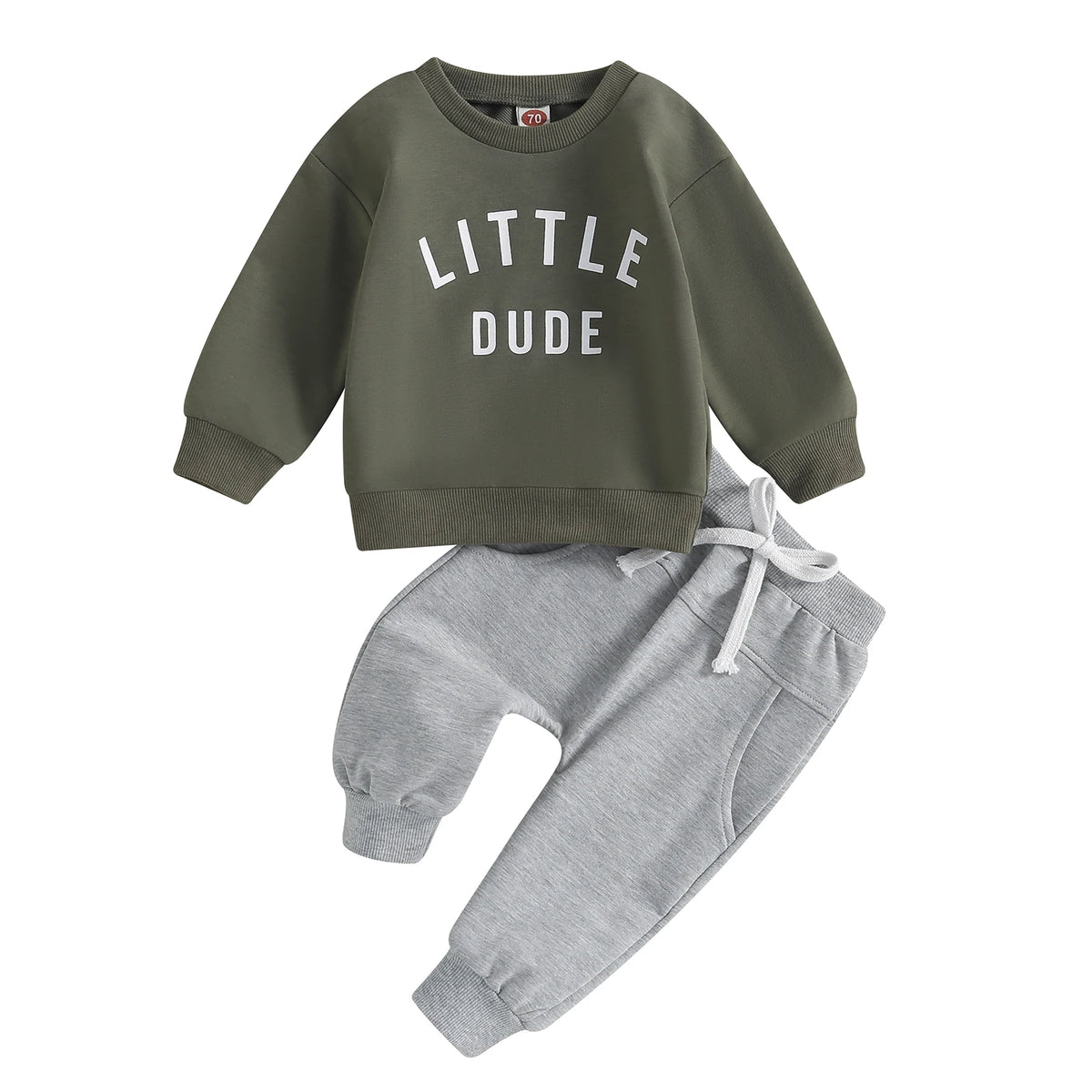 Toddler Boys Fall Outfit Set – Letter Print Sweatshirt & Pants